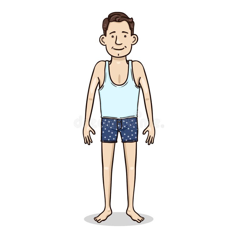 Vector Cartoon Young Man in Underwear Stock Vector - Illustration of ...