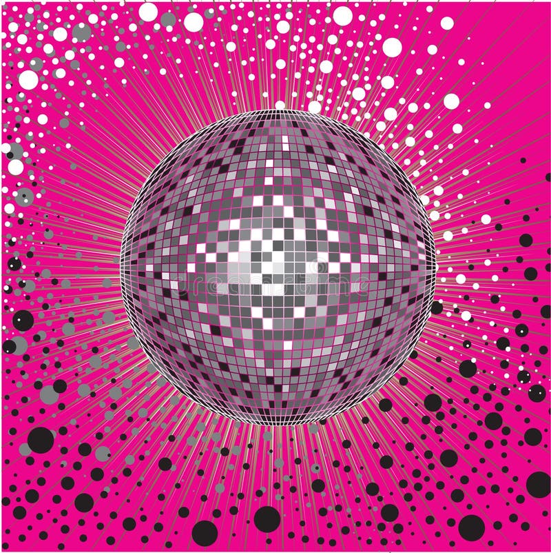 Vector CD Cover Design with Disco-ball Stock Vector - Illustration of