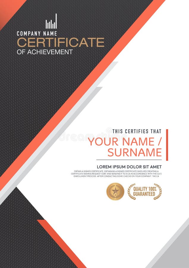 Vector certificate template. stock illustration