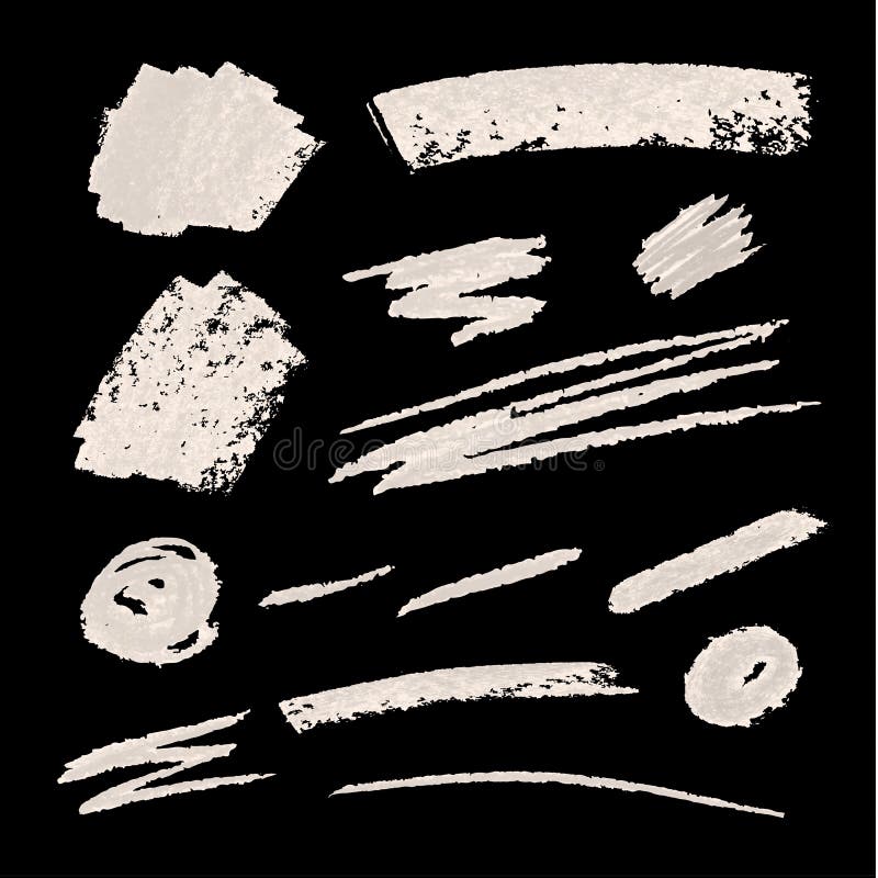 Vector Chalk Texture Design Elements Set, White Scribble Lines on Blackboard Background. vector illustration Vector Chalk Texture Design Elements Set, White Scribble Lines on Blackboard Background. vector illustration