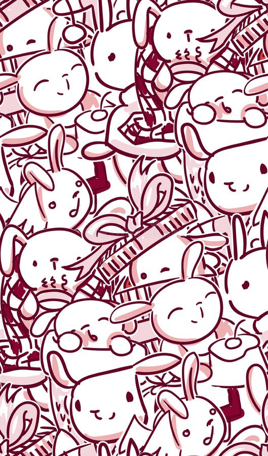 Vector character rabbit baby seamless pattern pink royalty free illustration