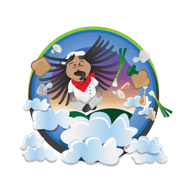 Vector chef in nirvana stock illustration