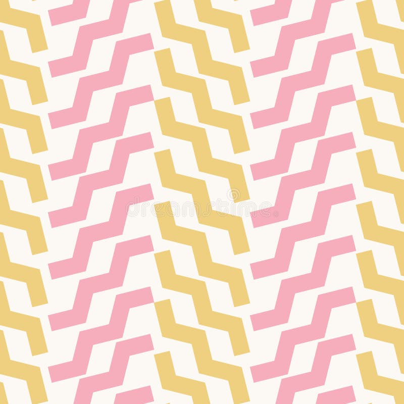 Vector Chevron Pattern, Pink and Yellow Geometric Abstract Background Stock Vector