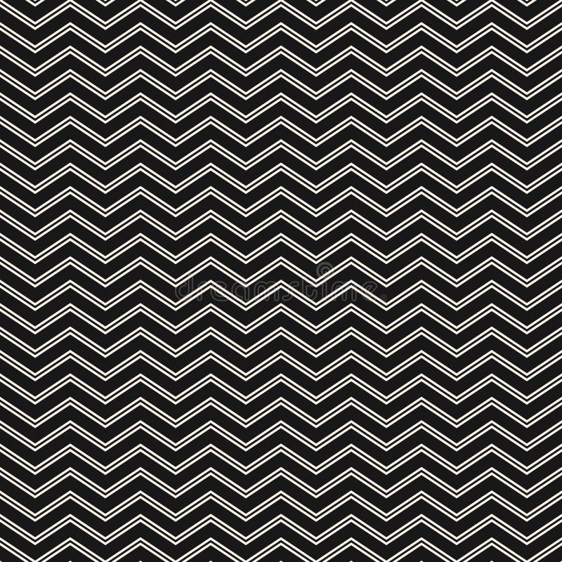Vector chevron seamless pattern. Simple black and white zigzag background royalty free illustration