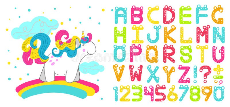 Vector children`s font stock illustration