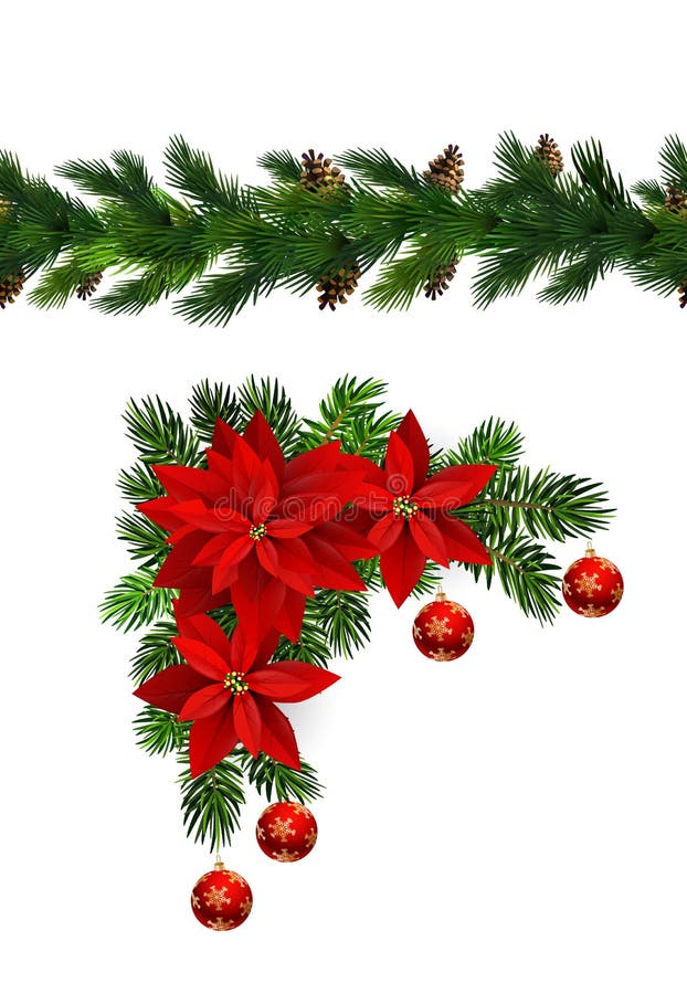 Vector Christmas Border Decoration Collection Stock Vector ...