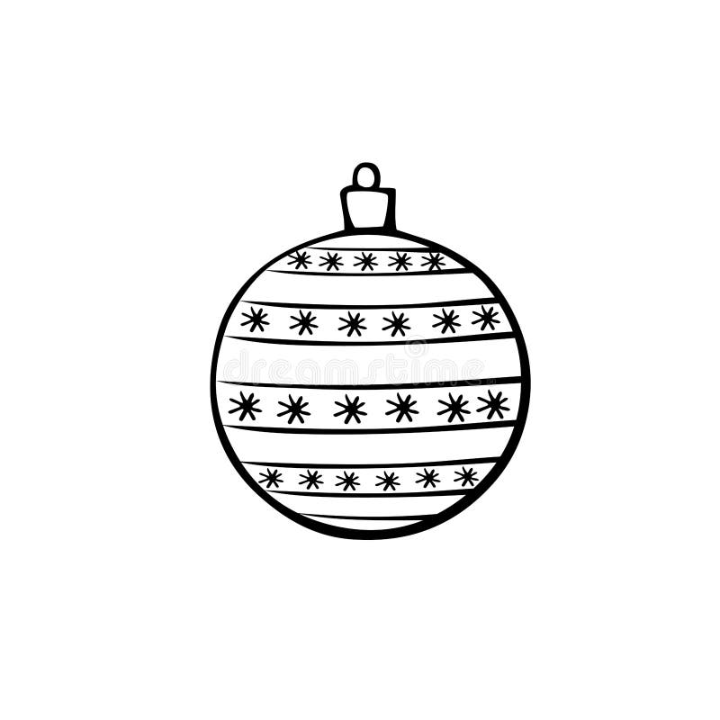Vector Christmas Outline Tree Ball. Element of New Year and Xmas Design ...