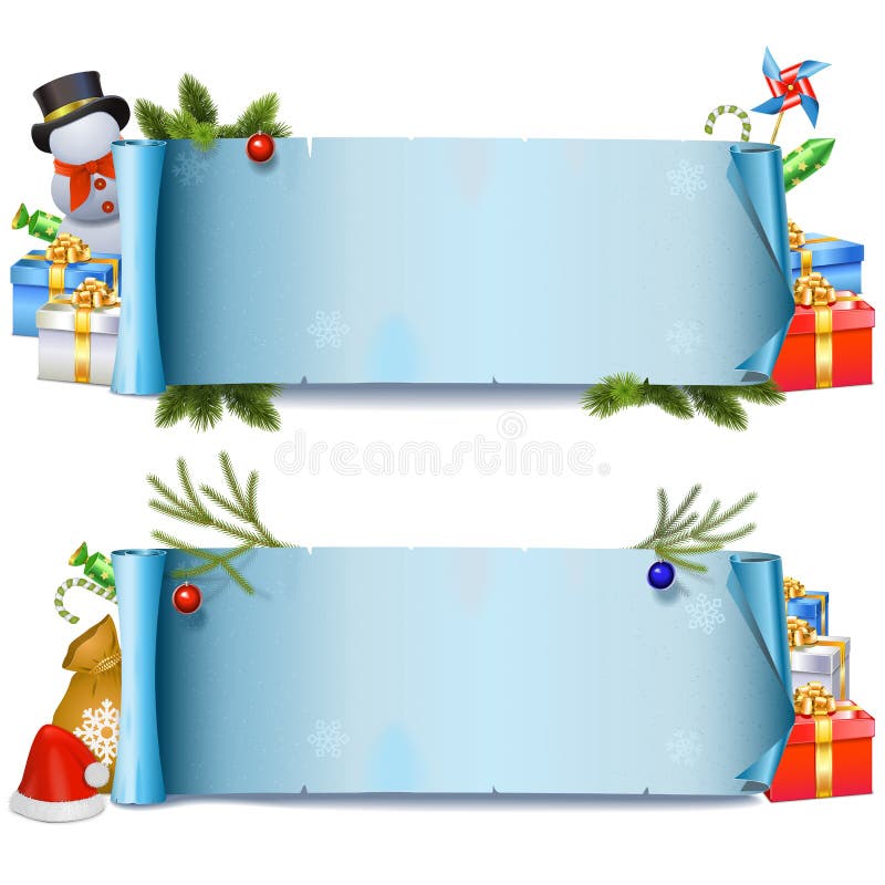 Christmas Rolls on Sledge from Mountain. Blue Cartoon Rooster Symbol