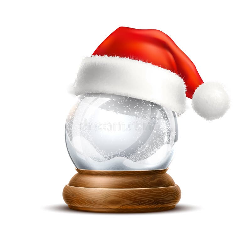 Vector realistic christmas snowglobe 3d winter toy royalty free illustration