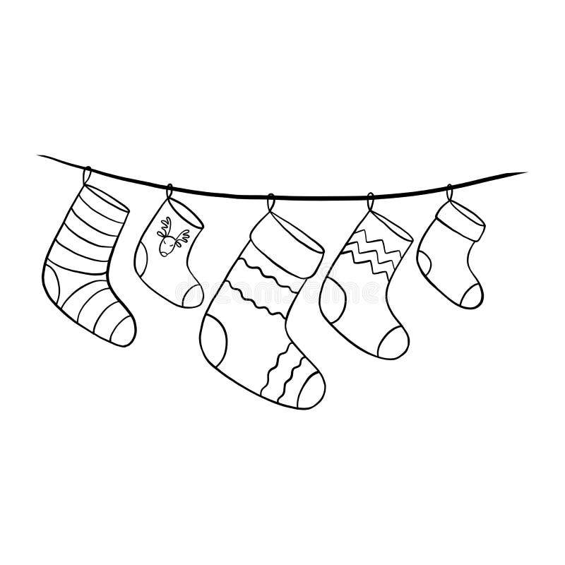 Vector Christmas socks stock vector. Illustration of graphic - 106668665