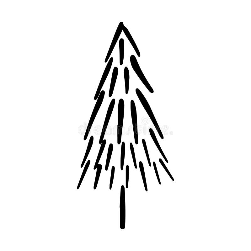 Vector Christmas Tree Outline Icon. Stock Vector - Illustration of