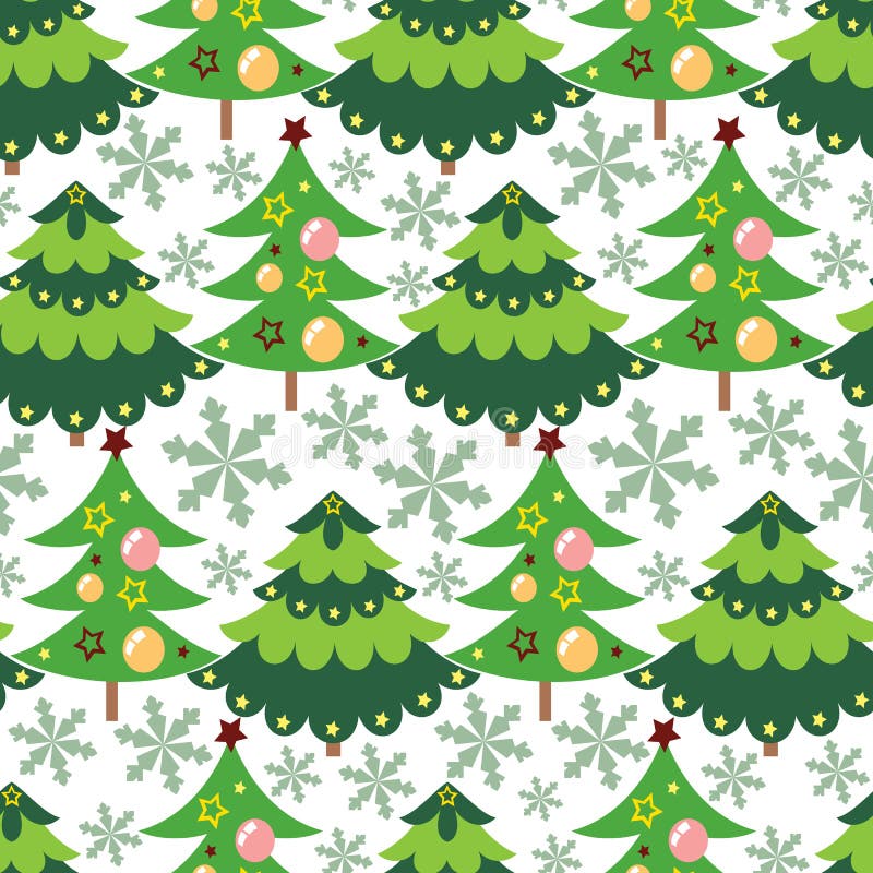 Beautiful Vector Christmas Tree Seamless Pattern Background Stock ...