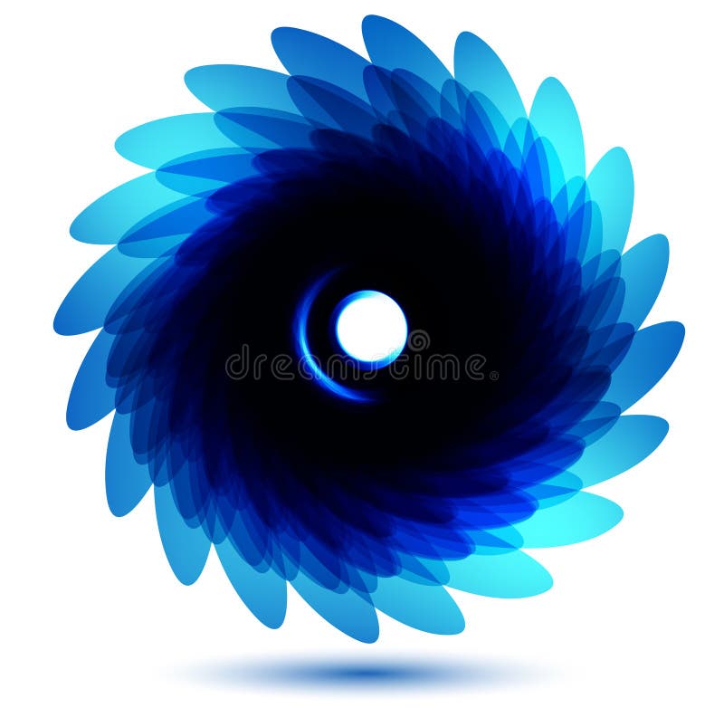 Vector chrysanthemum blue flower vector card.