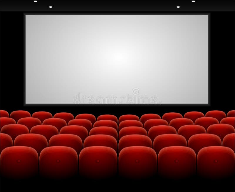 Download Vector Cinema Auditorium With Blank Screen Stock Vector ...