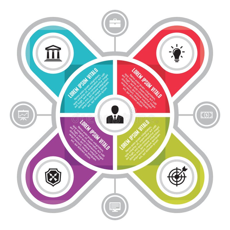 Vector circle business concepts with icons stock illustration