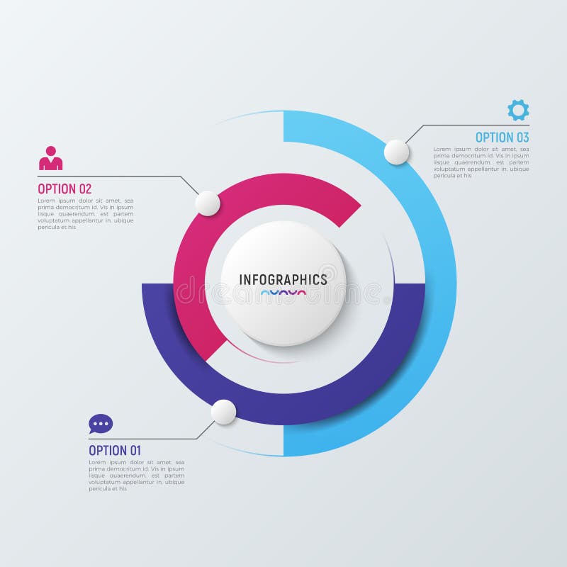 Vector circle chart infographic template for data visualization. royalty free illustration