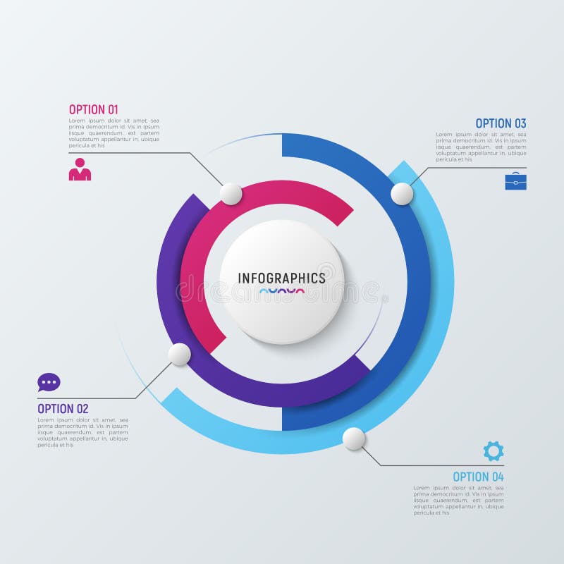 Vector circle chart infographic template for data visualization. stock illustration