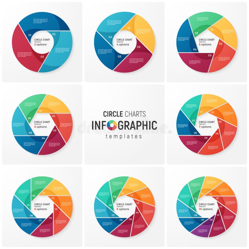 Vector circle chart infographic templates for data visualization stock illustration
