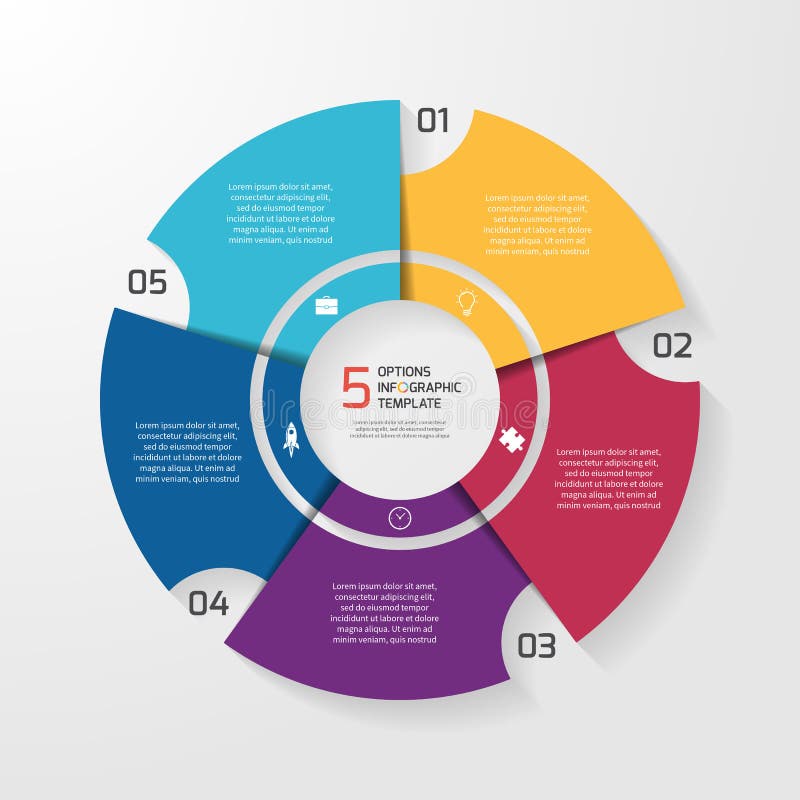 Vector circle infographic template for graphs, charts, diagrams. royalty free illustration