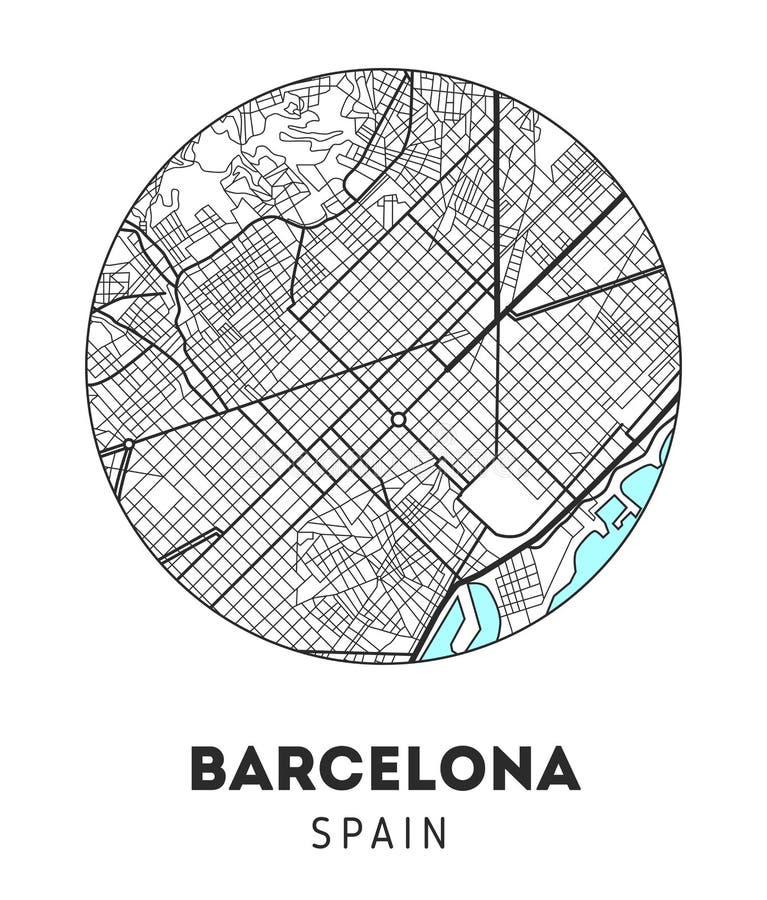 Vector city map of Barcelona. royalty free illustration