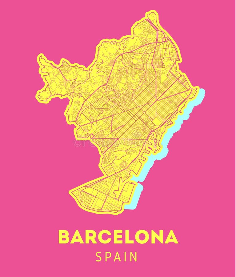 Vector city map of Barcelona. vector illustration