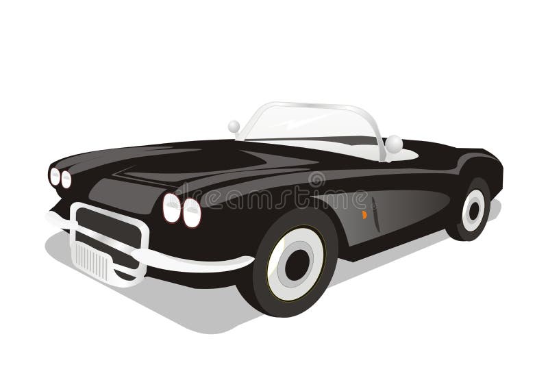 Vector classic convertible black car