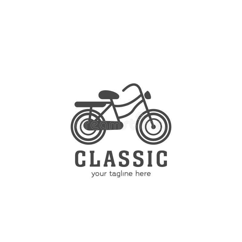 Vector classic old vintage retro bicycle icon logo design stock illustration
