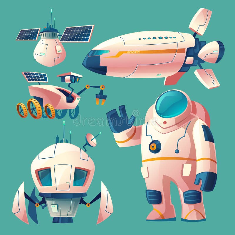 Vector clipart with objects for space exploration vector illustration Vector clipart with objects for space exploration vector illustration