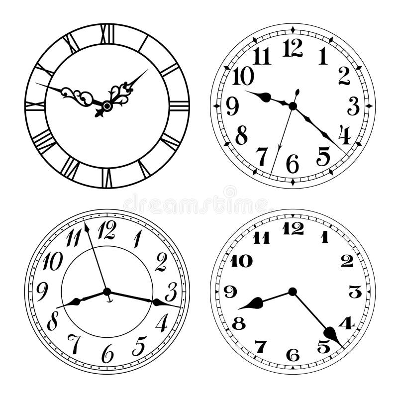 https://thumbs.dreamstime.com/b/vector-clock-faces-black-white-arabic-roman-numerals-round-shape-easily-replace-hands-design-74043594.jpg