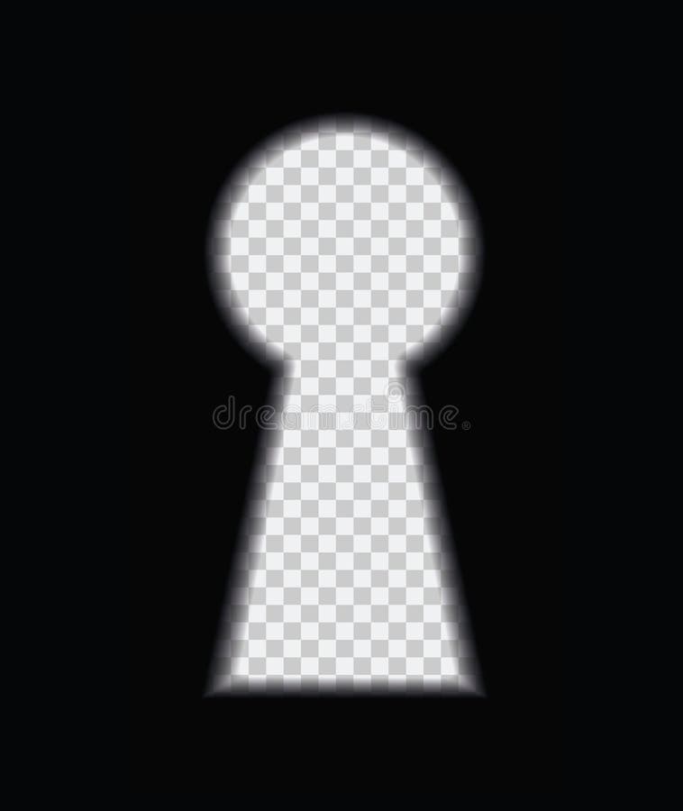 Vector close up of a dark keyhole with transparent background stock illustration