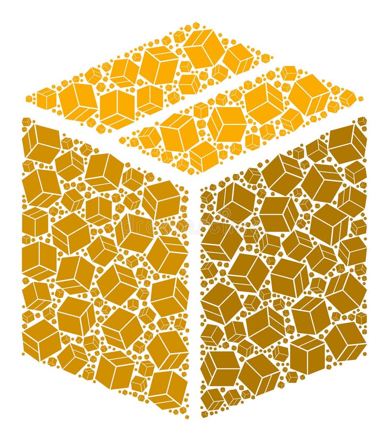 Closed Carton Box Recursive Icon Collage of Self Icons stock illustration