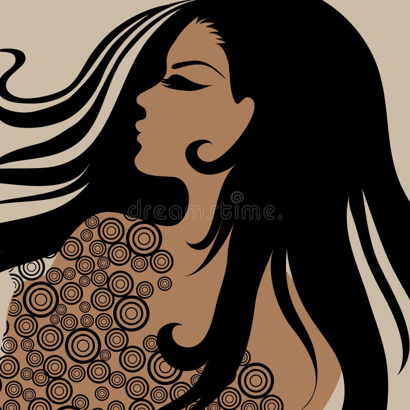 Vector closeup portrait of a girl stock illustration