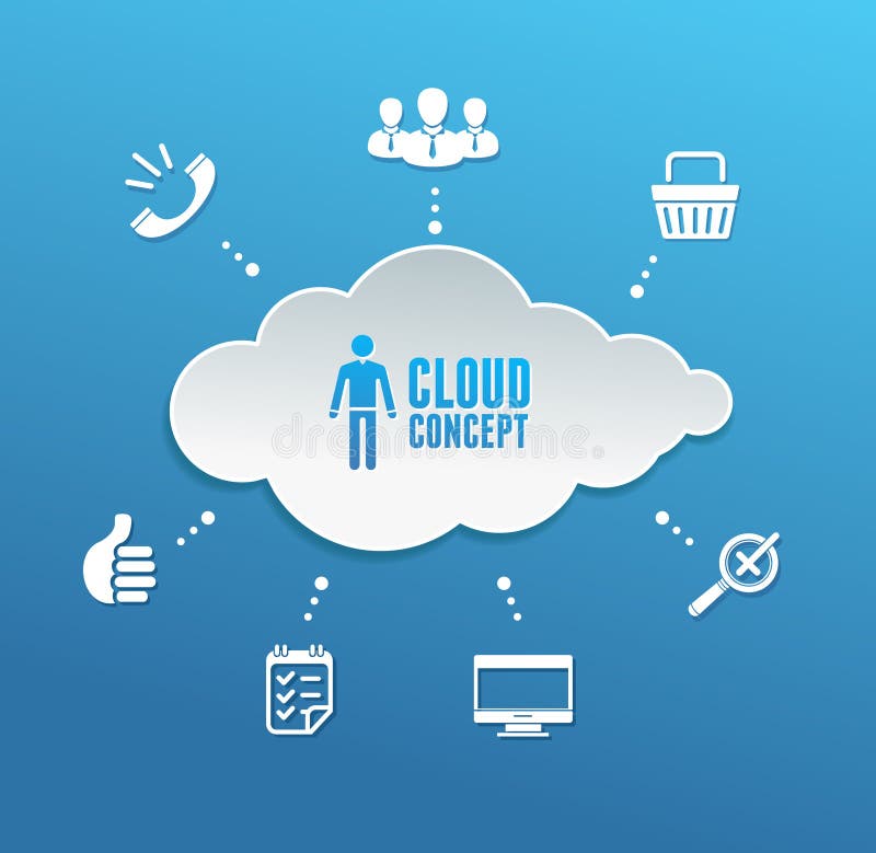 Vector cloud computing network infographic stock illustration