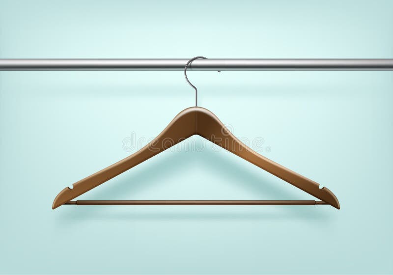 Vector Coat Wooden Hanger on Background Stock Vector Illustration of shop, wooden 77861339