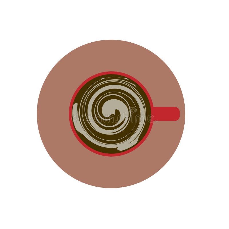 Vector Coffee Art. a Cup of Cappuccino with Pattern. Top View on a Cup