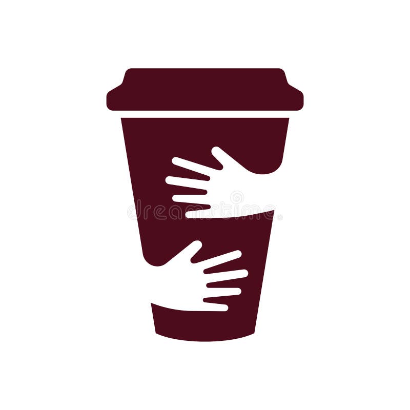 Vector Coffee Cup and Hands Logo. Cafe Symbol. Unique Restaurant Logotype  Design Template. Hug Cup Stock Vector - Illustration of graphic, element:  98395295