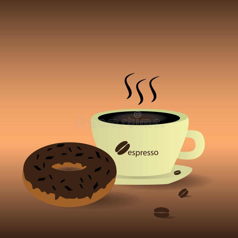 Vector Coffee and Donut Eps10 Stock Vector Illustration of taste