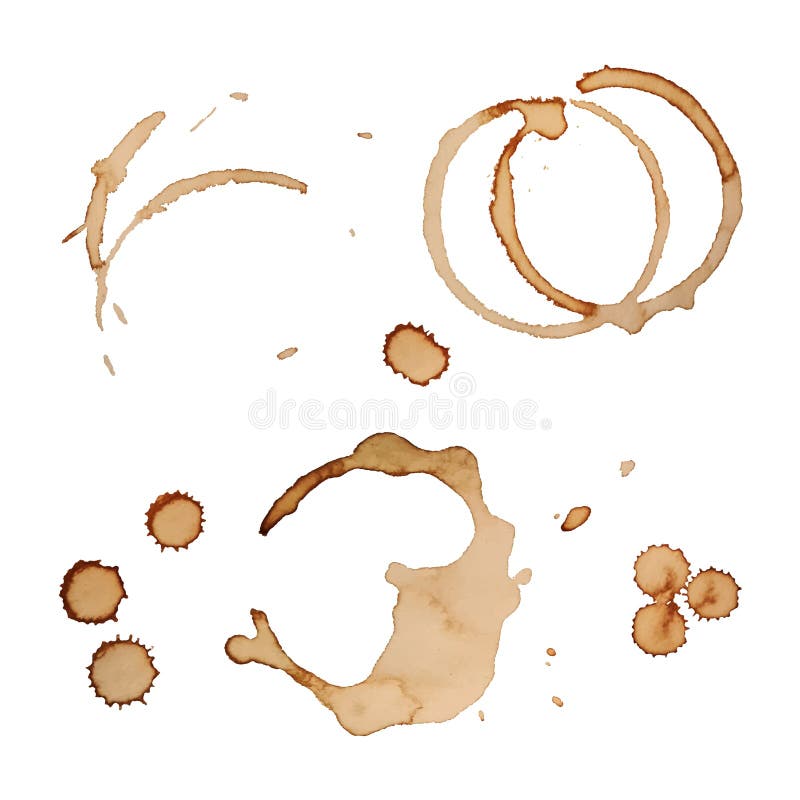 Vector Coffee Stain Rings Set 3 Stock Vector ...