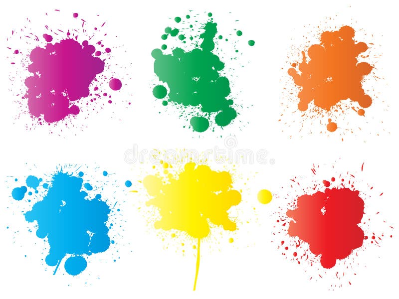 Vector Collection of Artistic Grungy Paint Drop, Hand Made Creative