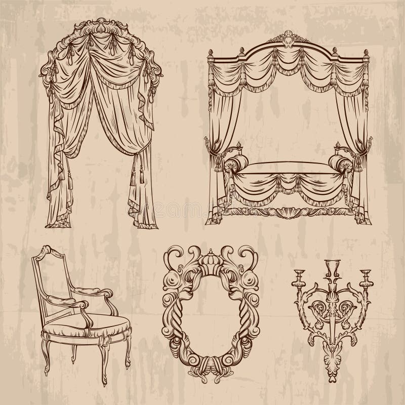Baroque Luxury Style Armchair Furniture. Throne With Luxurious Rich  Ornaments. French Luxury Rich Carved Ornaments Decoration. Vector Victorian  Exquisite Style Furniture. Vector Sketch Royalty Free SVG, Cliparts,  Vectors, and Stock Illustration. Image