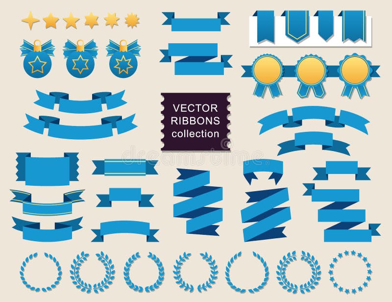Vector Collection of Decorative Design Elements Ribbons, Frames