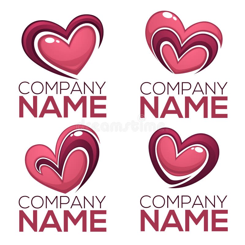 Vector collection of heart, hands and love logo stock illustration