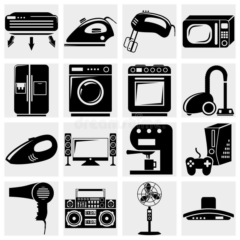 Download A Vector Collection Of Home Appliances Icons Set O Stock ...