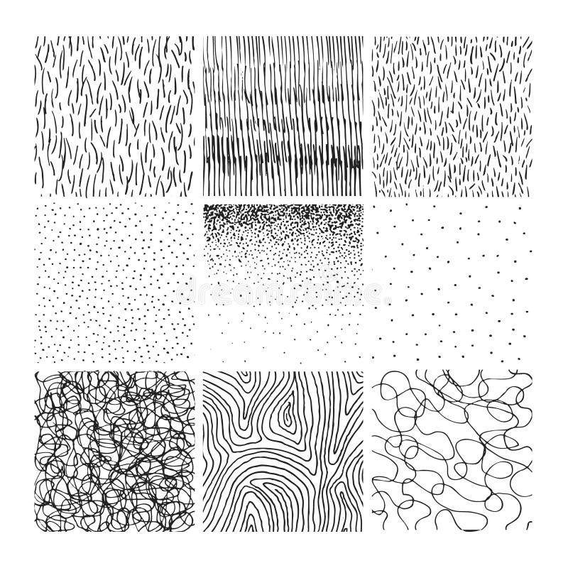 Vector collection ink hand drawn hatch texture royalty free illustration