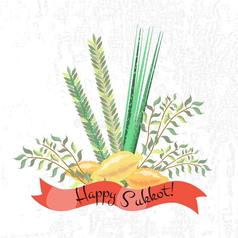 Vector collection of labels and elements for Sukkot (Jewish Trad vector illustration Vector collection of labels and elements for Sukkot (Jewish Trad vector illustration