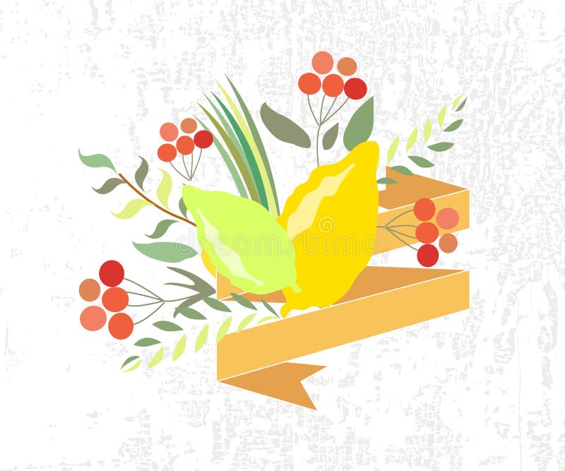 Vector collection of labels and elements for Sukkot royalty free illustration Vector collection of labels and elements for Sukkot royalty free illustration