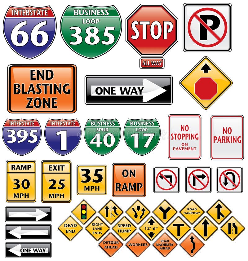 Vector collection of road signs