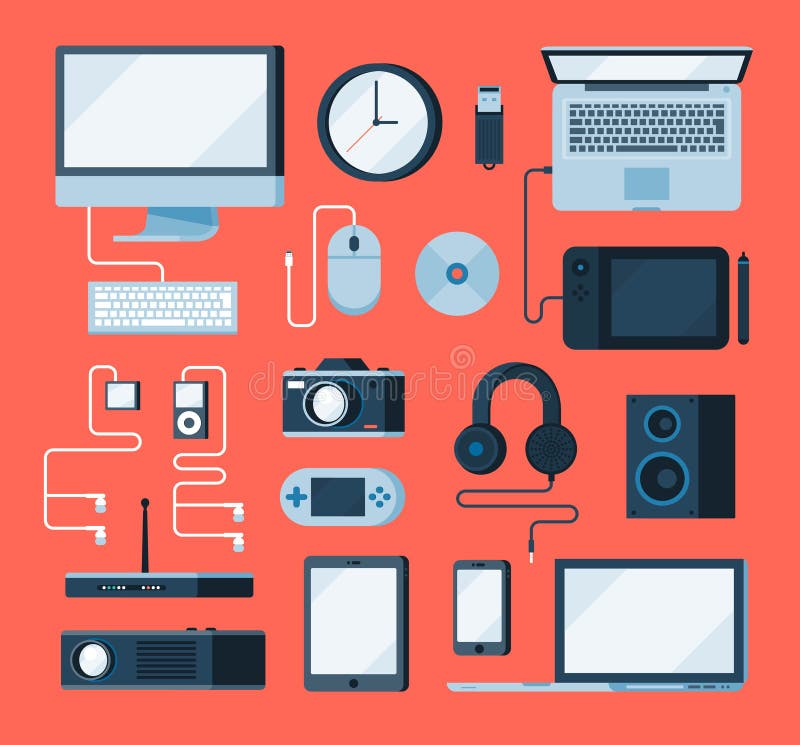 Vector collection of various electronic devices