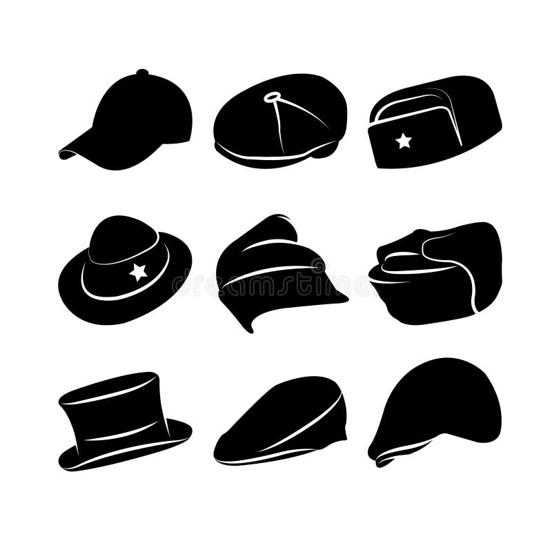 Vector Collection of Vintage Hats Stock Vector - Illustration of retro ...