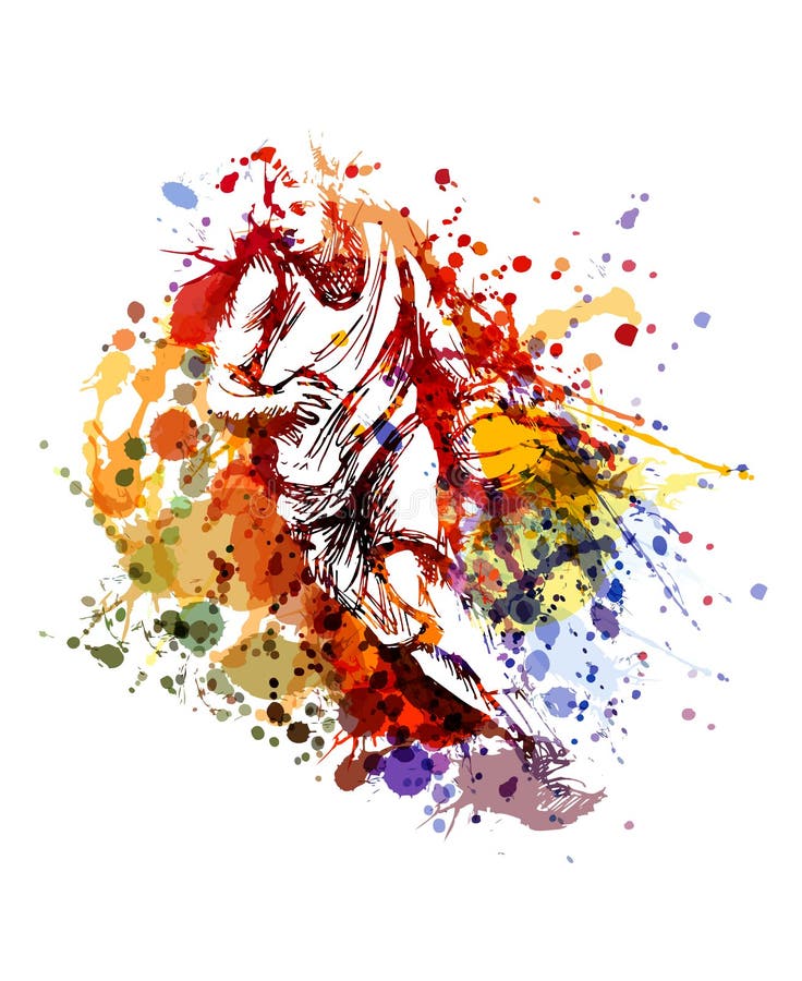 Impression d'art Basketball player in watercolor